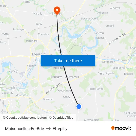 Maisoncelles-En-Brie to Etrepilly map