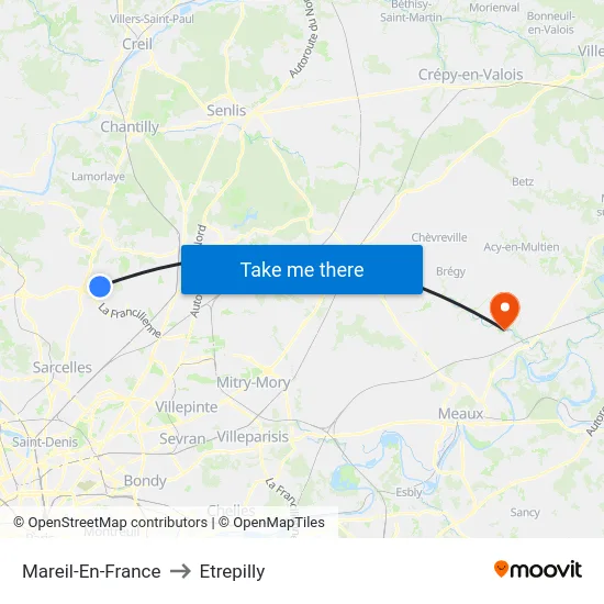 Mareil-En-France to Etrepilly map