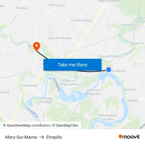 Mary-Sur-Marne to Etrepilly map