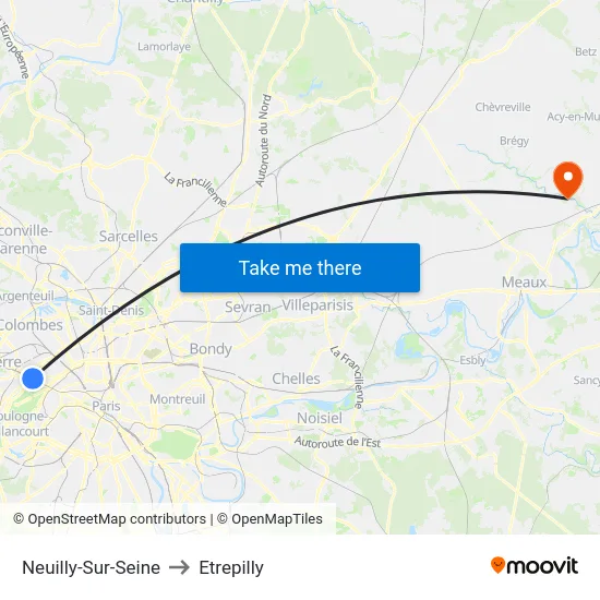 Neuilly-Sur-Seine to Etrepilly map