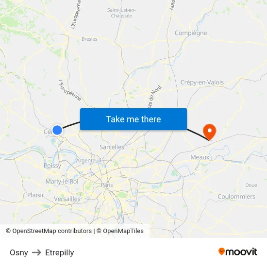 Osny to Etrepilly map