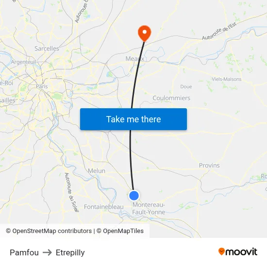 Pamfou to Etrepilly map