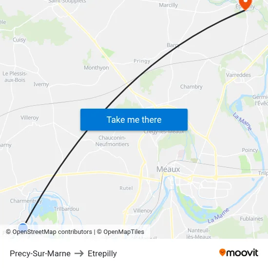 Precy-Sur-Marne to Etrepilly map