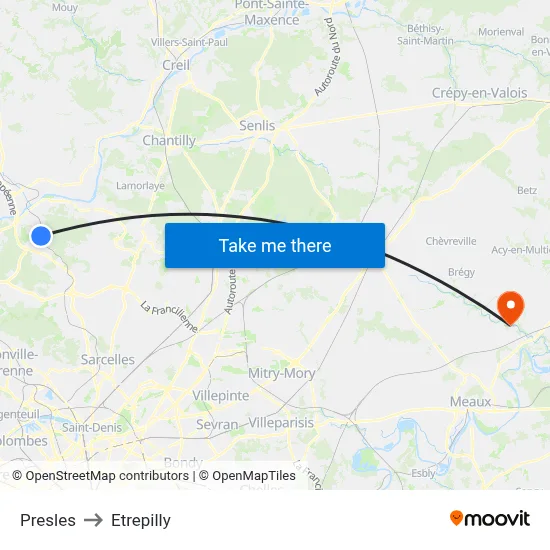 Presles to Etrepilly map