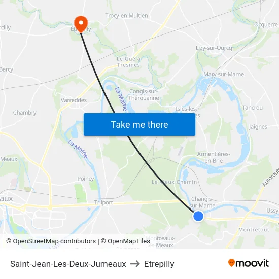 Saint-Jean-Les-Deux-Jumeaux to Etrepilly map