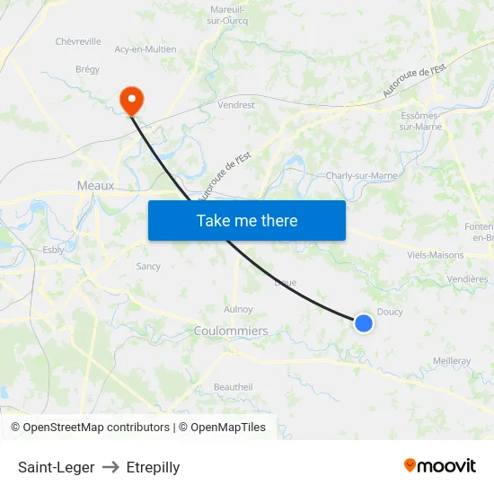 Saint-Leger to Etrepilly map