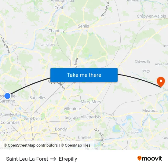 Saint-Leu-La-Foret to Etrepilly map