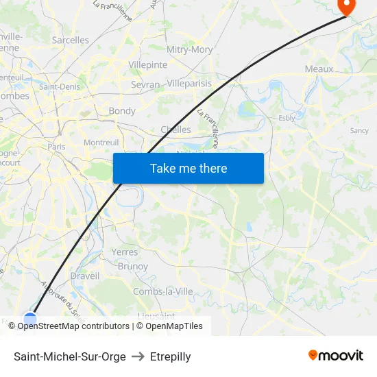 Saint-Michel-Sur-Orge to Etrepilly map