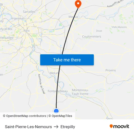 Saint-Pierre-Les-Nemours to Etrepilly map