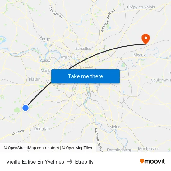 Vieille-Eglise-En-Yvelines to Etrepilly map