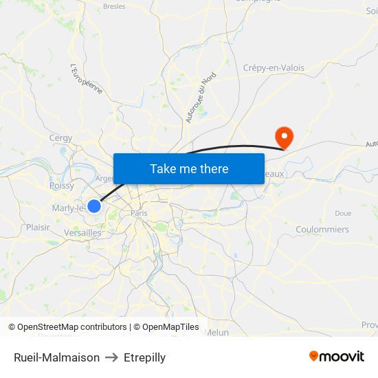 Rueil-Malmaison to Etrepilly map