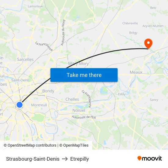 Strasbourg-Saint-Denis to Etrepilly map