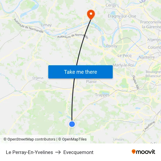 Le Perray-En-Yvelines to Evecquemont map