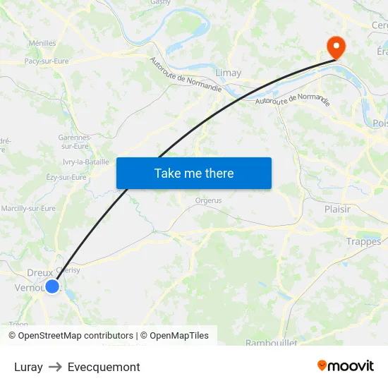 Luray to Evecquemont map