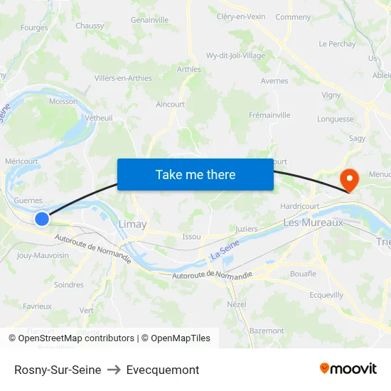 Rosny-Sur-Seine to Evecquemont map