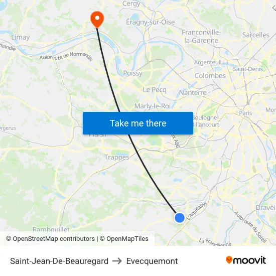 Saint-Jean-De-Beauregard to Evecquemont map