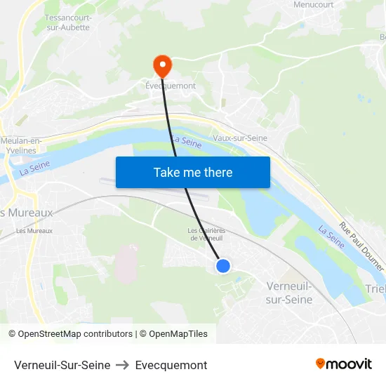 Verneuil-Sur-Seine to Evecquemont map