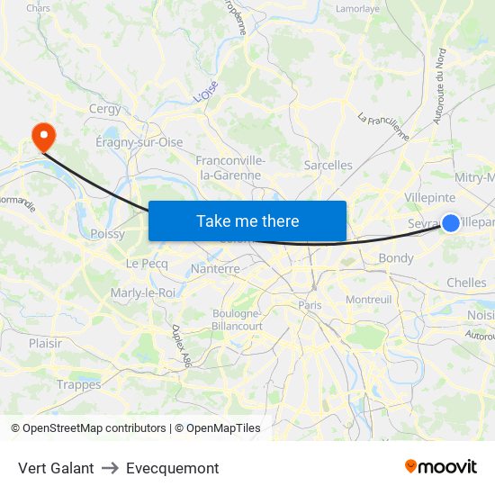 Vert Galant to Evecquemont map