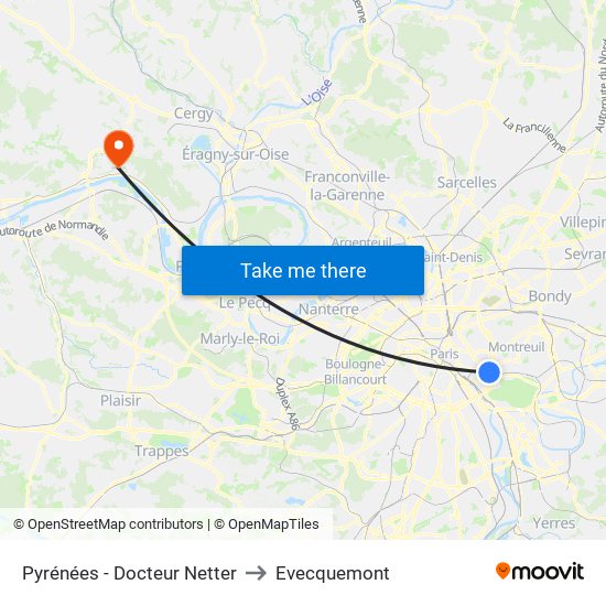 Pyrénées - Docteur Netter to Evecquemont map