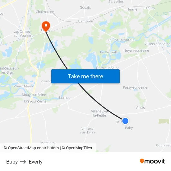Baby to Everly map