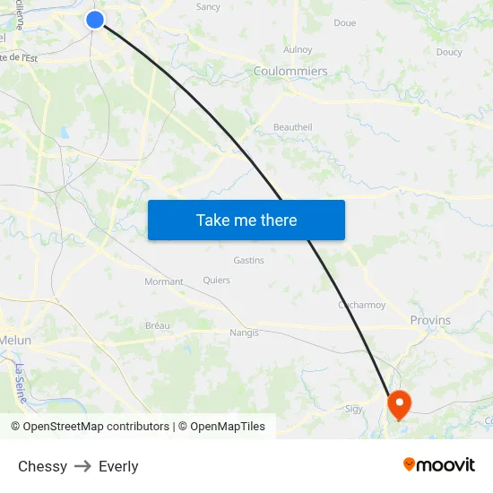 Chessy to Everly map