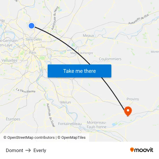 Domont to Everly map