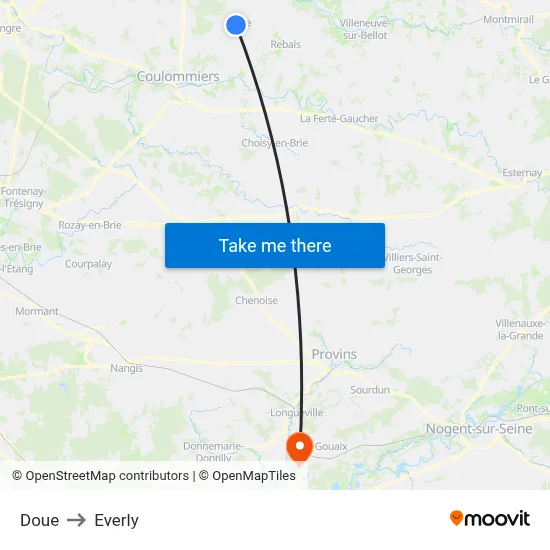 Doue to Everly map