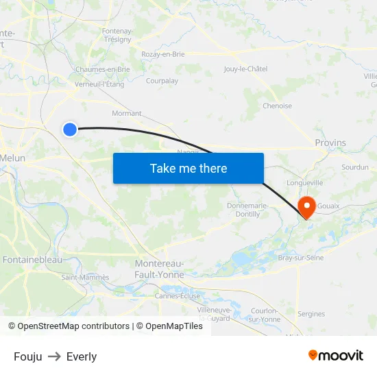 Fouju to Everly map