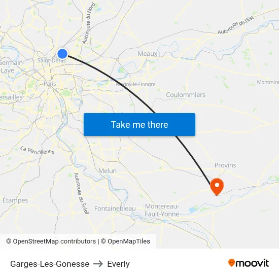 Garges-Les-Gonesse to Everly map
