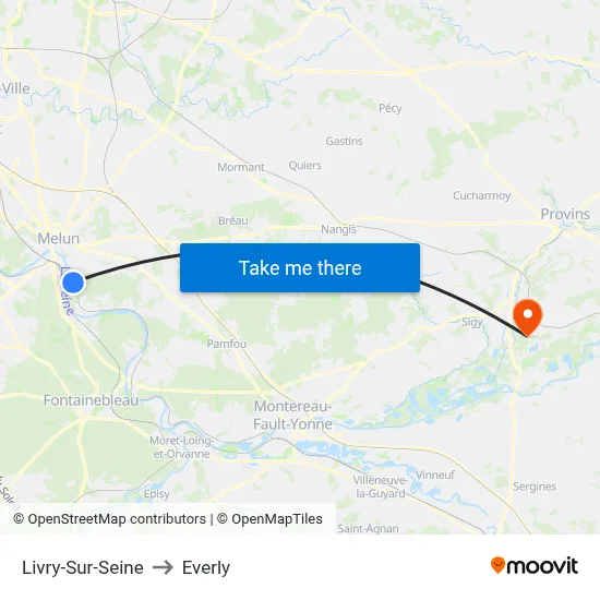 Livry-Sur-Seine to Everly map