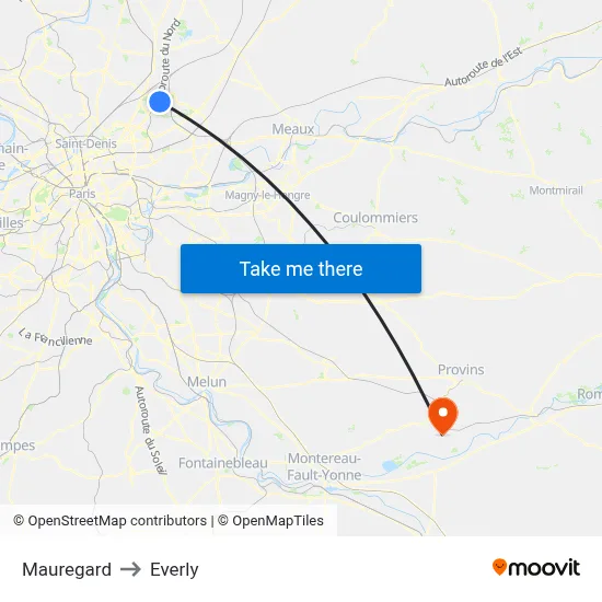 Mauregard to Everly map