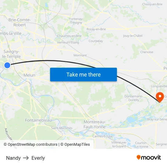 Nandy to Everly map