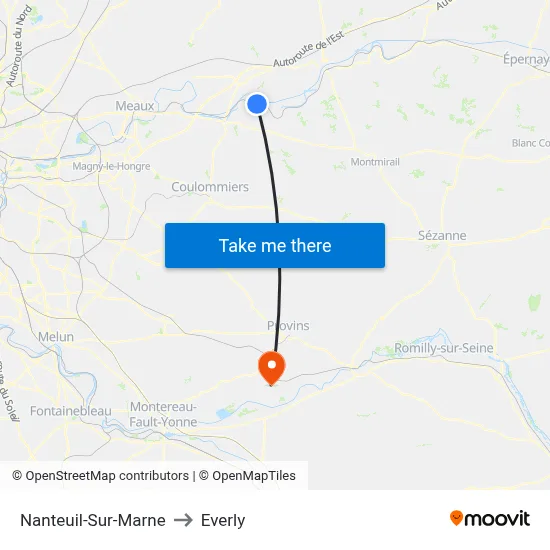 Nanteuil-Sur-Marne to Everly map