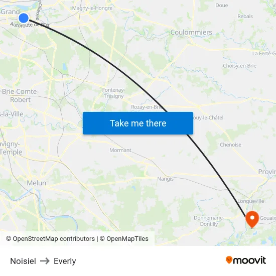 Noisiel to Everly map