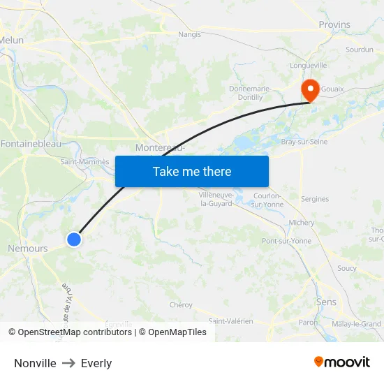 Nonville to Everly map