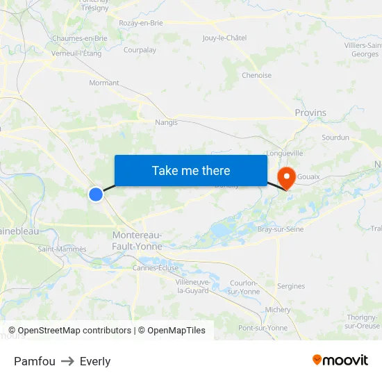 Pamfou to Everly map