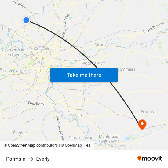 Parmain to Everly map