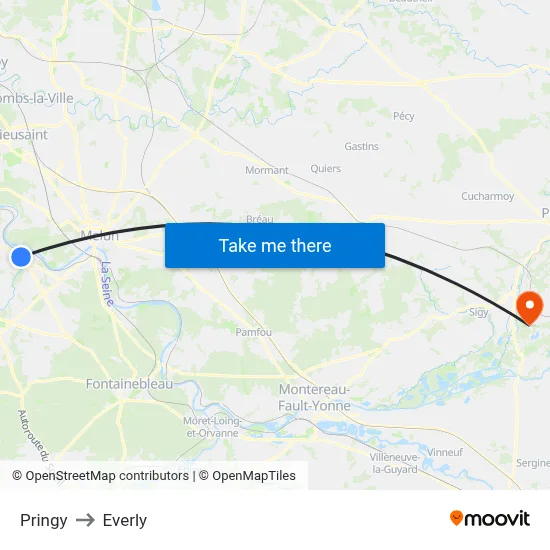Pringy to Everly map