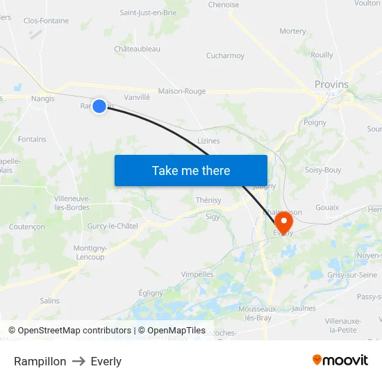 Rampillon to Everly map