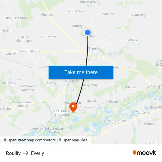 Rouilly to Everly map