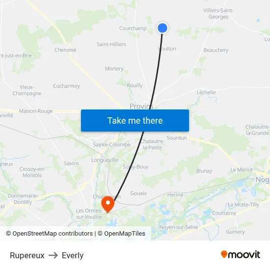 Rupereux to Everly map