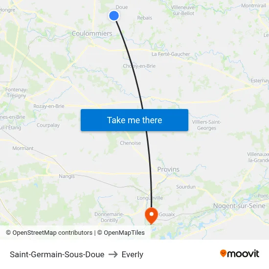 Saint-Germain-Sous-Doue to Everly map