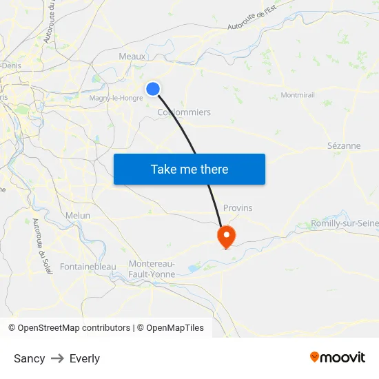 Sancy to Everly map