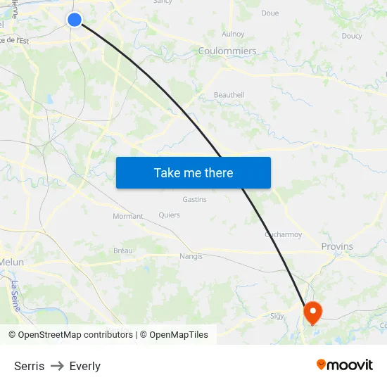 Serris to Everly map