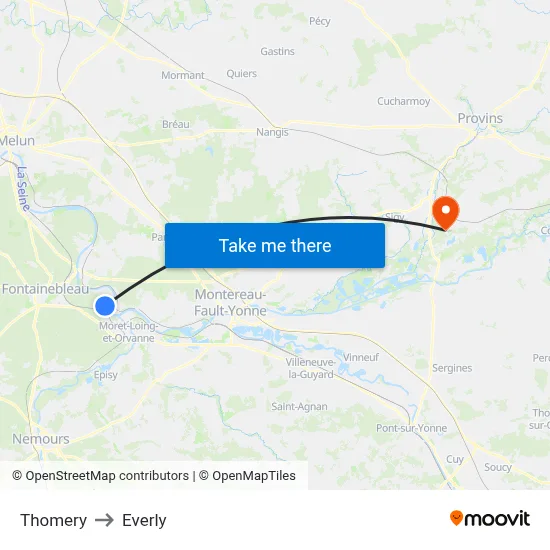 Thomery to Everly map