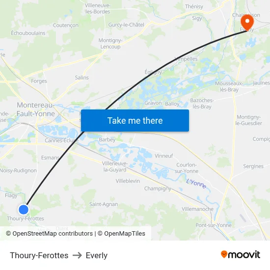 Thoury-Ferottes to Everly map