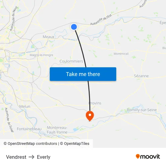 Vendrest to Everly map