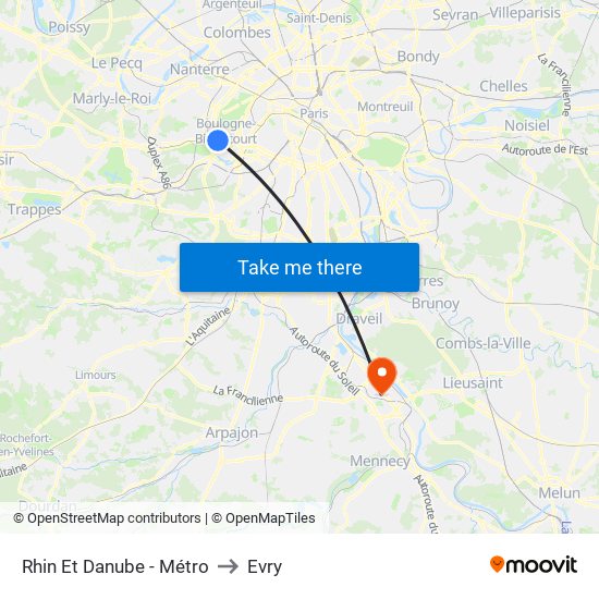 Rhin Et Danube - Métro to Evry map