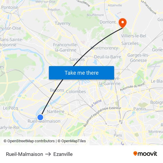 Rueil-Malmaison to Ezanville map