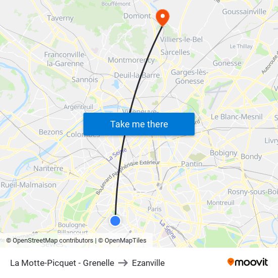 La Motte-Picquet - Grenelle to Ezanville map